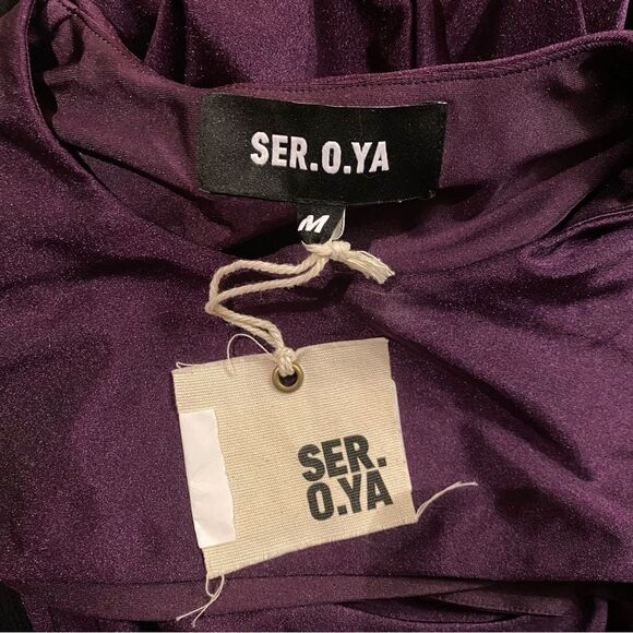NWT SER.O.YA Kepla eggplant midi Dress cut out bodycon Retrofete Sz M - Picture 10 of 12